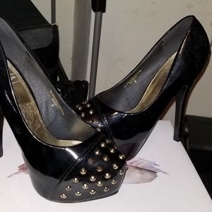 gold studded heels